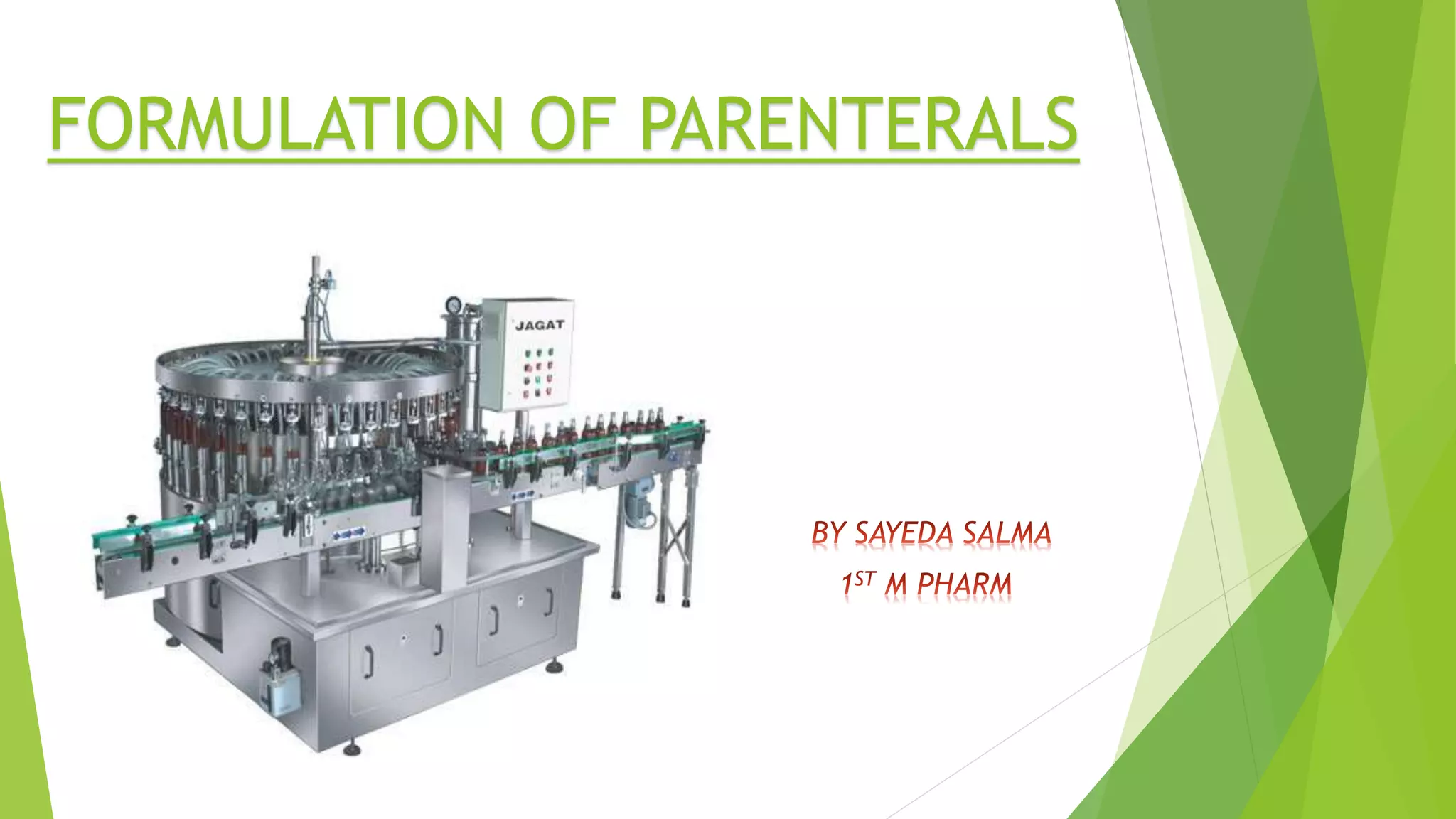 Parenteral formulations PPT