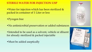 Pharmate Parenteral Formulations products requirements | PPTX