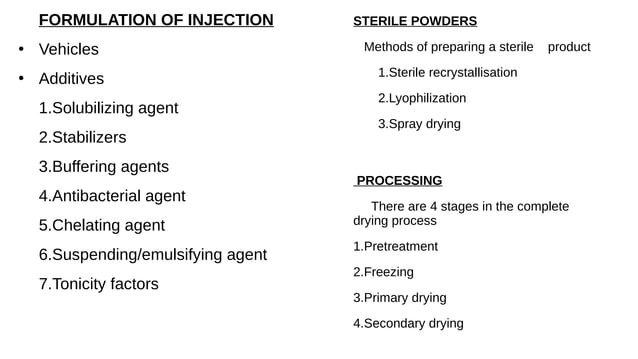 Parenteral preparations,Injection Infusion, Powder for injection ...
