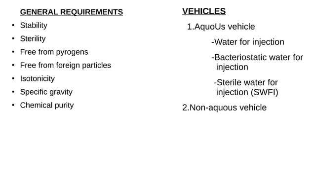 Parenteral preparations,Injection Infusion, Powder for injection ...
