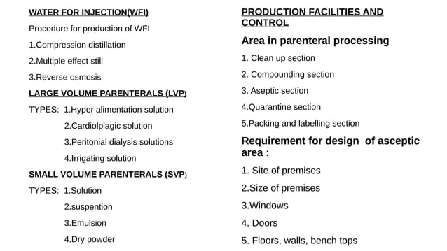 Parenteral preparations,Injection Infusion, Powder for injection ...