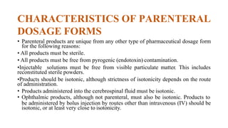 Parenteral preparations; Formulation and packaging.pptx