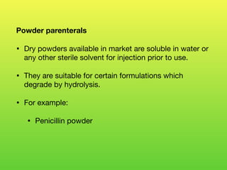 Sterile dosage forms: Parenterals | PDF