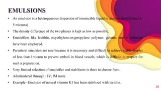 Types of Parenteral Formulation | PPTX