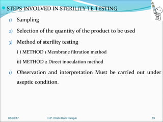 Direct Inoculation Steps Parenteral Products | PPT
