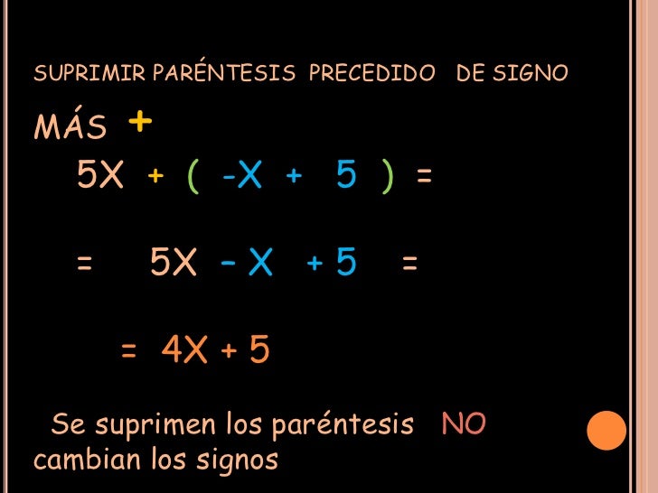 Parentesis EN EXPRESIONES ALGEBRAICAS
