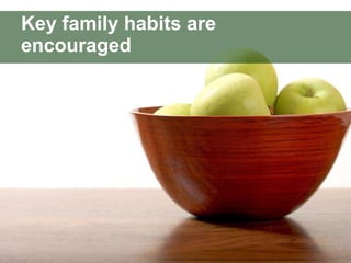 Key family habits are encouraged 