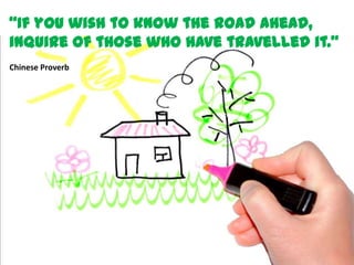 If you wish to know the road ahead,
inquire of those who have travelled it.
Chinese Proverb
 