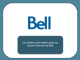 Cet atelier a été réalisé grâce au
                          soutien financier de Bell.




© 2012 HabiloMédias
 