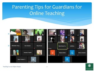 Parenting tips and guidelines for online learning