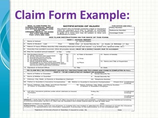 Claim Form Example:
 