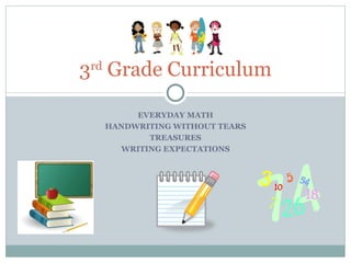 EVERYDAY MATH HANDWRITING WITHOUT TEARS TREASURES WRITING EXPECTATIONS 3 rd  Grade Curriculum 