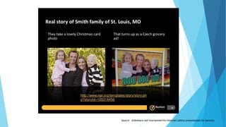 Source: slideshare.net/marianmerritt/internet-safety-presentation-for-parents
 