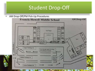 Student Drop-Off
• AM Drop-Off/PM Pick-Up Procedures
 