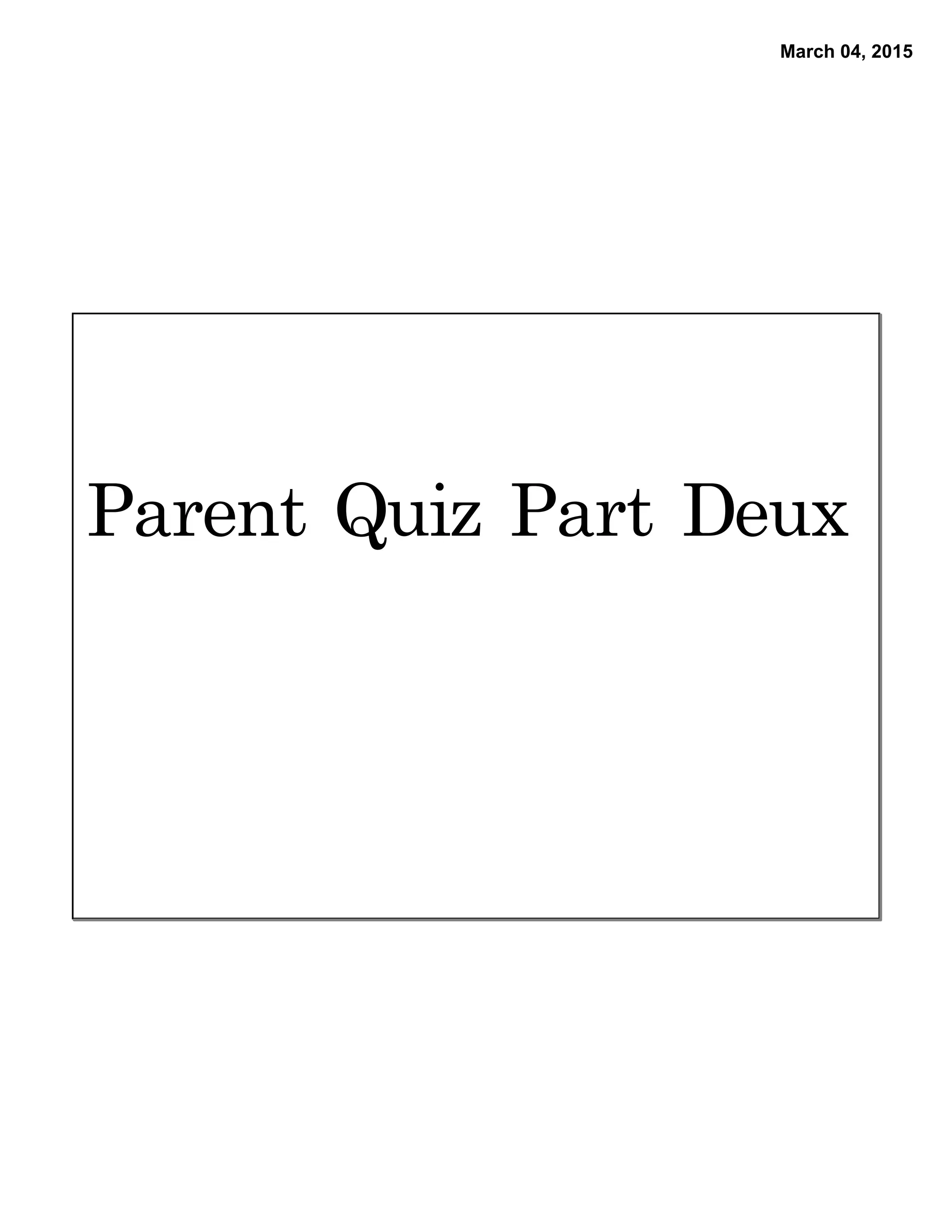 Pjo Parent Quiz - 3s8wr73