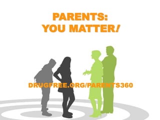 PARENTS:
  YOU MATTER!




DRUGFREE.ORG/PARENTS360
 