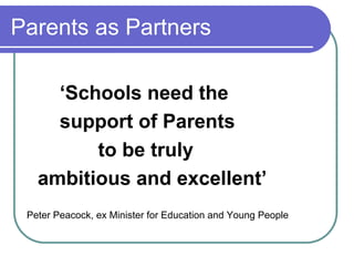 Parents As Partners In Excellence