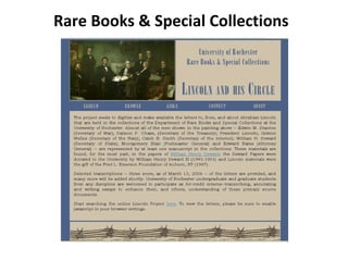 Rare Books & Special Collections 