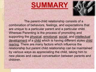 Parents child relationship | PPTX