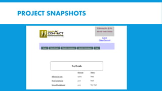 PROJECT SNAPSHOTS
 
