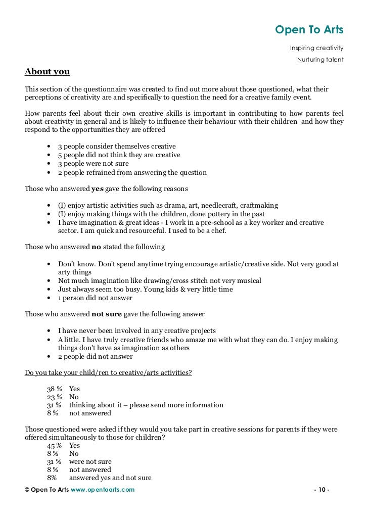 parents get arts questionnaire report 2008