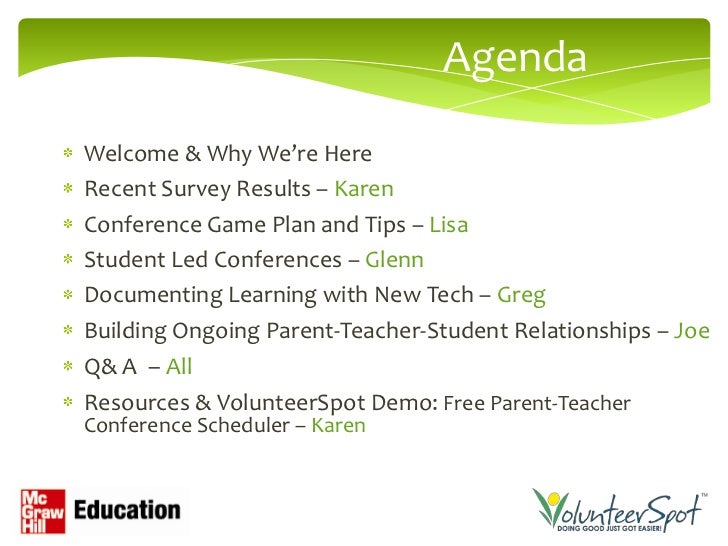 parent conference agenda