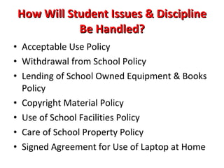 What are the Don’ts of Using the Computer at Home? Don’t: Save important family/personal files on the computer (documents, pictures, videos, etc.) Use social websites (MySpace, Facebook) to harm others or to post inappropriate materials Download or store illegally obtained media files on your computer (subject to copyright law) Use the computer near food or liquids 