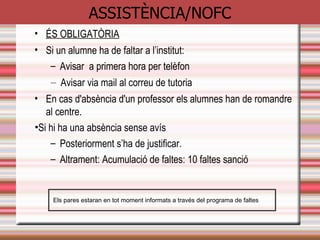 Normativa de
funcionament de
Centre
(NOFC)
NOFC
 