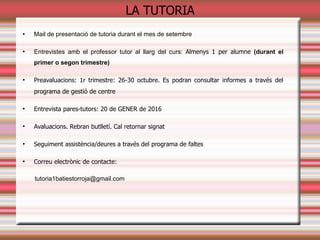A primera hora del matí- FUNCIONAMENT
Entre classes, després del pati i a primera hora de la tarda.
FUNCIONAMENT
• Reducció de la Nota
• Pèrdua de l’hora de classe
• Acumulació 5 retards equivalent a 1 expulsió
NOFC RETARDS
REPERCUSSIONS
ÚS DE LES TIC
El mal ús del telèfons mòbils està prohibit al centre (classes i
passadissos)
 