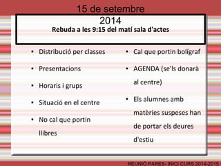INS ANTONI TORROJA 
ESTRUCTURA 
4t ESO 
REUNIÓ PARES- INICI CURS 2014-2015 
 