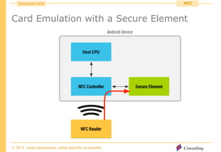 Consulting
Dominique Paret
© 2014 - toute reproduction, même partielle est interdite
NFC
Card Emulation with a Secure Element
 
