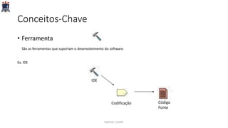 Conceitos-Chave
• Ferramenta
São as ferramentas que suportam o desenvolvimento do software.
Ex. IDE
Codificação Código
Fonte
IDE
PARFOR / UFRPE
 