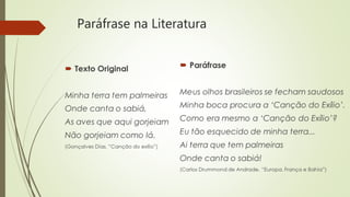 Paráfrase na Literatura
 
