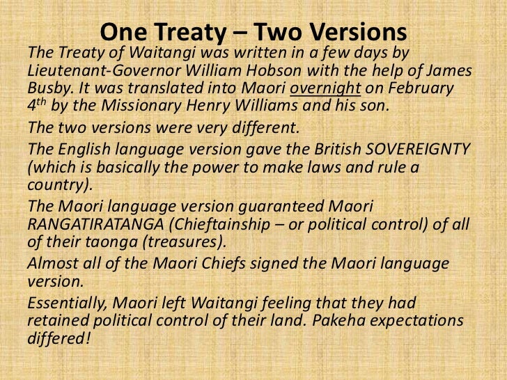 Treaty of waitangi essay