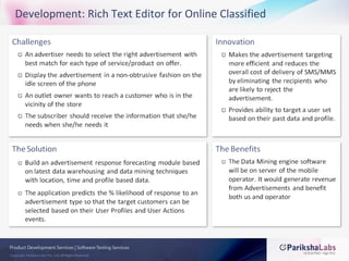 Development: Rich Text Editor for Online Classified 