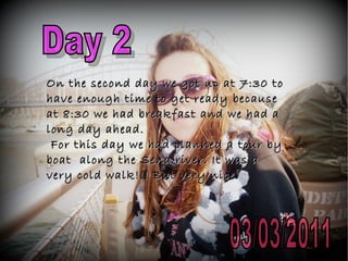 When we arrived at the hotel  the teachers gave  the students a room. My room was number 305 and I shared it with Laura and Azahara. 