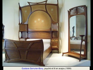 Gustave Serrurier-Bovy, psyché et lit en acajou (1899) 
 