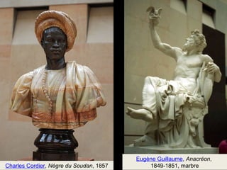 Eugène Guillaume, Anacréon, 
Charles Cordier, Nègre du Soudan, 1857 1849-1851, marbre 
 