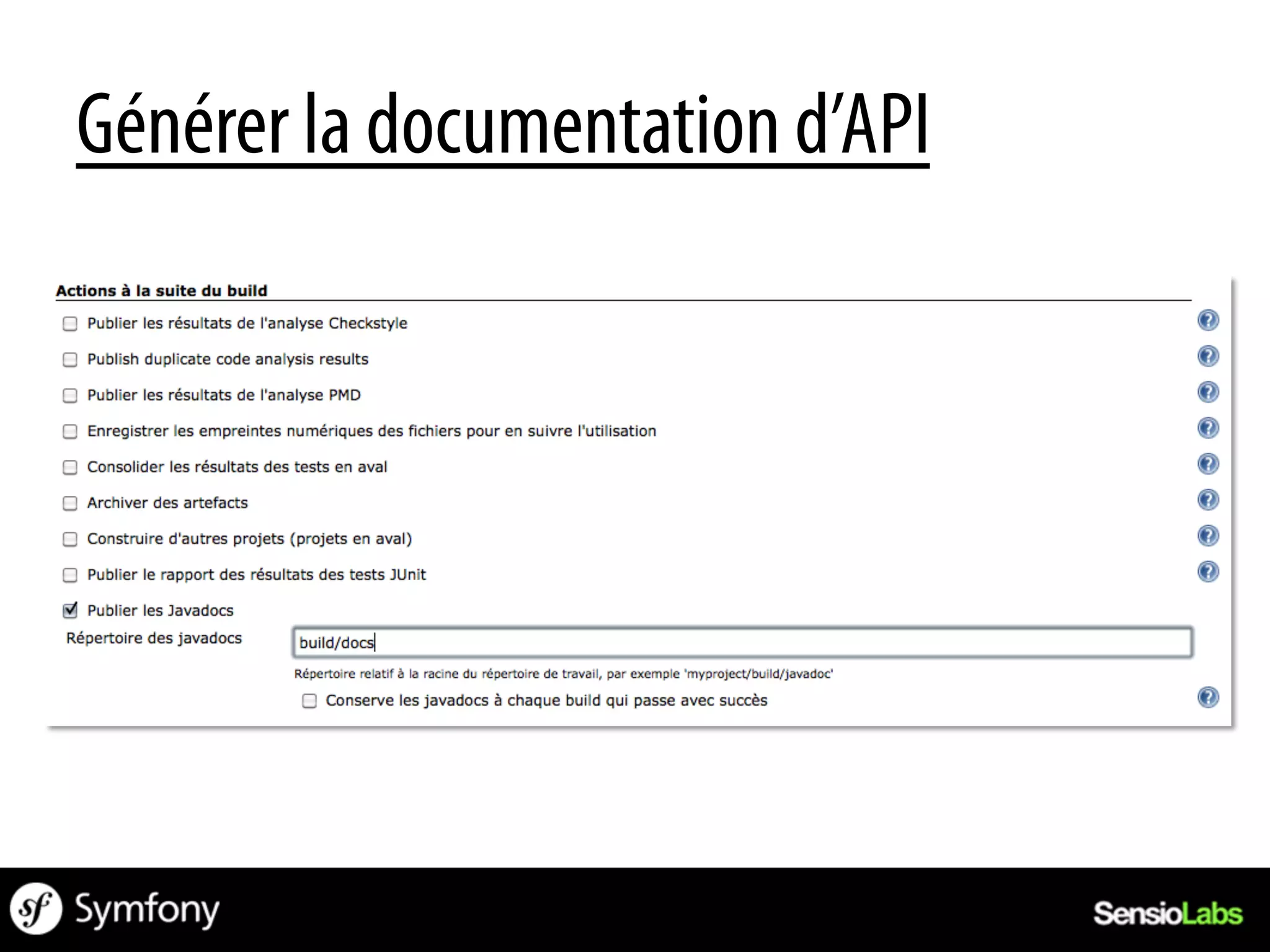Générer la documentation d’API
 