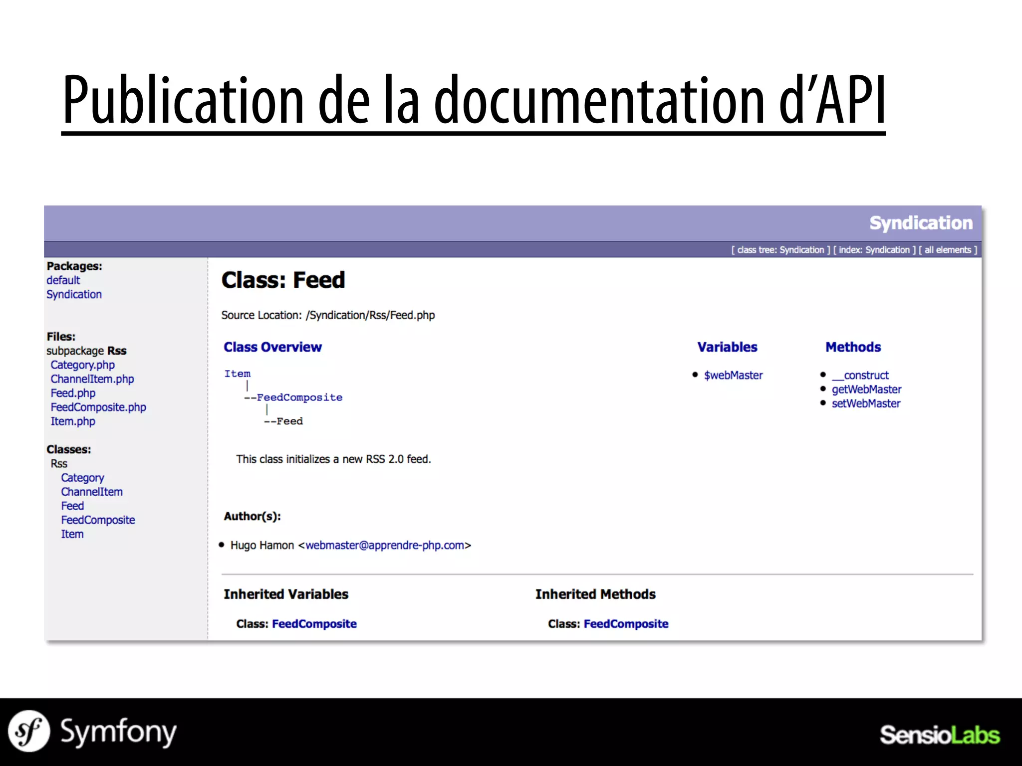 Publication de la documentation d’API
 