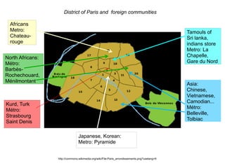 Multicultural Paris Map Paris migrations and cultural diversity | PPTX