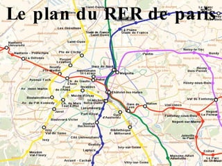Le plan du RER de paris 