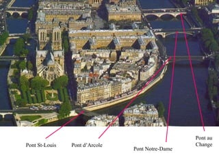 Pont St-Louis Pont d’Arcole Pont Notre-Dame Pont au Change 