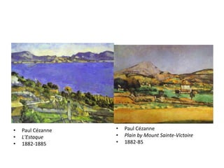 Paul CézannePlain by Mount Sainte-Victoire1882-85Paul CézanneL'Estaque1882-1885