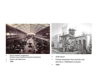 Victor Cotamin(engineer) Charles-Louis-Ferdinand Dutret(architect)Galeriedes Machines1889 Arab House Printed illustration from Garnierand Ammann, L'Habitationhumaine1889