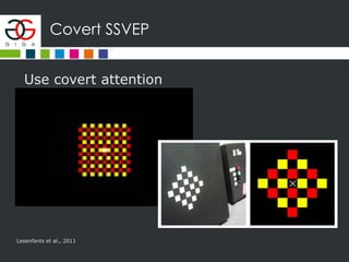 Covert SSVEP
Use covert attention
Lesenfants et al., 2011
 