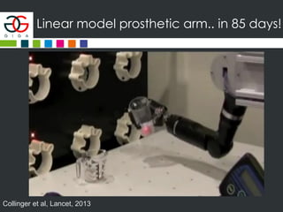 Linear model prosthetic arm.. in 85 days!
Collinger et al, Lancet, 2013
 