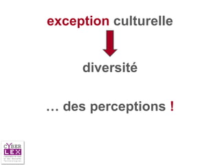 exception culturelle


     diversité

… des perceptions !
 