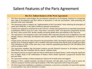 Salient Features of the Paris Agreement
 