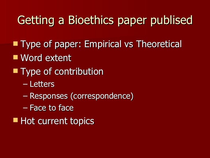Politics and bioethics essay